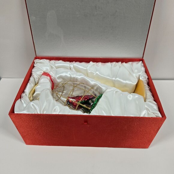 Vintage Joan Rivers Bird Cage Ornament Glass Stand Satin Box Holiday 2008 - Picture 9 of 13